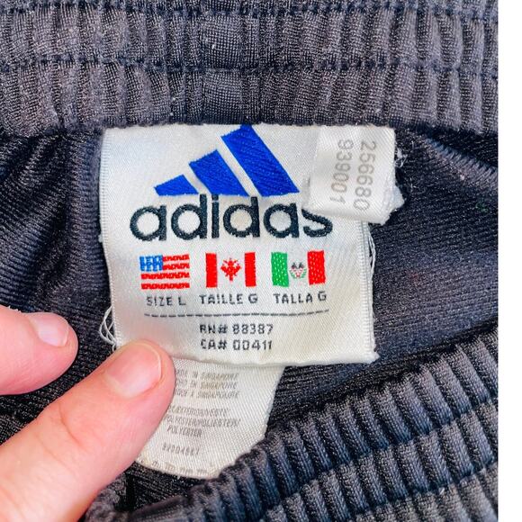 Adidas‎ Vintage '90s Full Snap Track Pants - Men's Size L - Manufactured 5/1999 - Picture 6 of 10